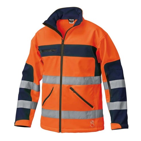 Giacca Softshell ad Alta Visibilita Bicolore Siggi | Arancio Blue