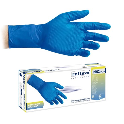 Guanti in Nitrile con Grip Lunghi | Reflexx N65 Plus