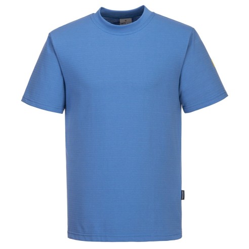 Maglia a Manica corta ESD | T-Shirt Da Lavoro Blu Antistatica Esd