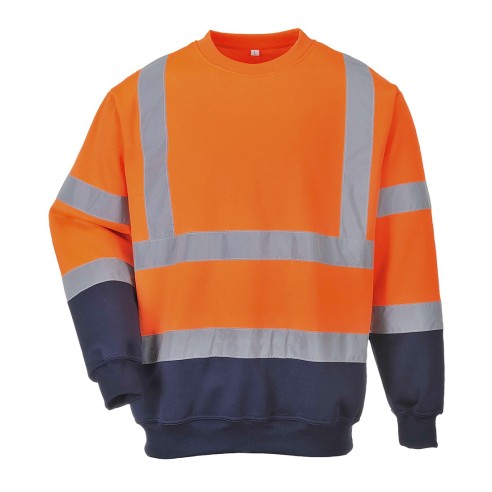 Felpa Ad Alta Visibilità Bicolore Hi-Vis Arancione/Navy