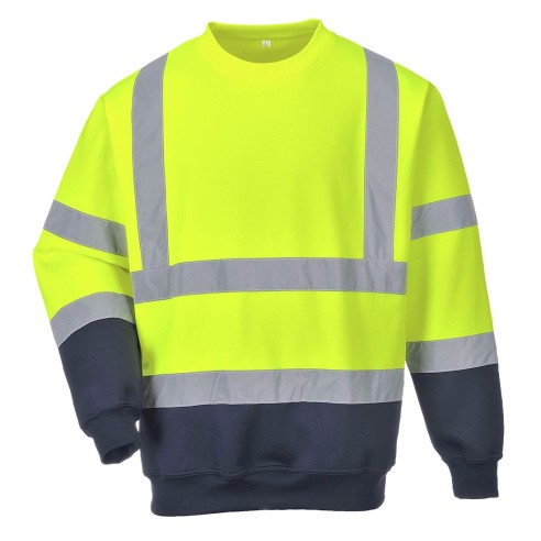 Felpa Ad Alta Visibilità Bicolore Hi-Vis Giallo/Navy