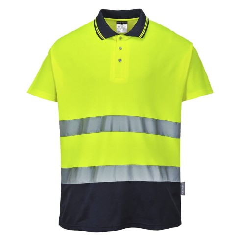 Polo ad Alta Visibilita Cotton Comfort - Giallo/Blue